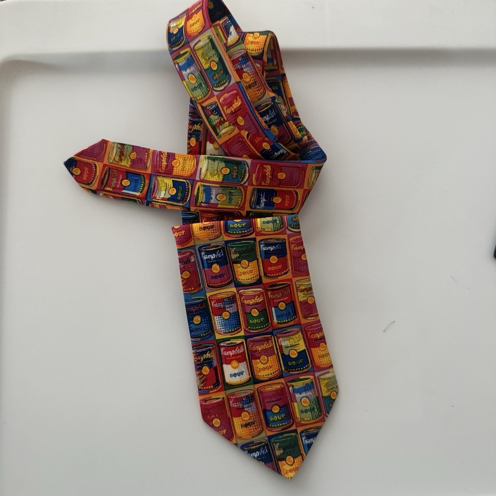 Vintage ACME Studio ANDY WARHOL "Campbell's Soup" 100% Silk Tie NEW
